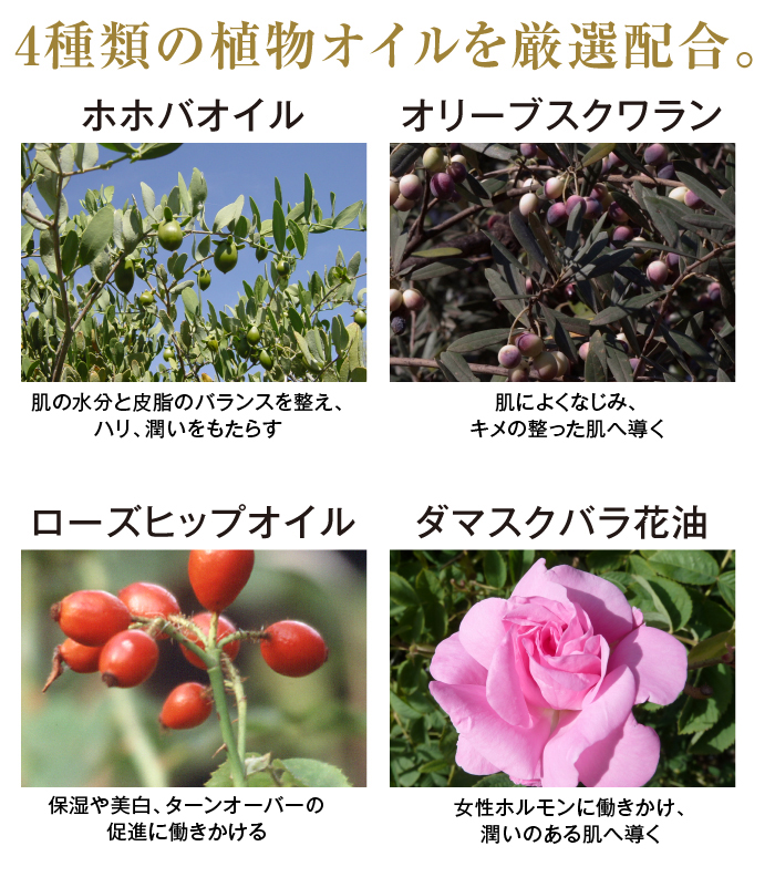 4種の植物オイルを厳選配合!